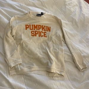 Pink Lily Pumpkin Spice Corded Crew